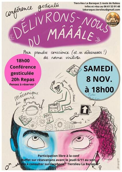 Conférence gesticulée "Délivrons nous du Mâââle" et repas