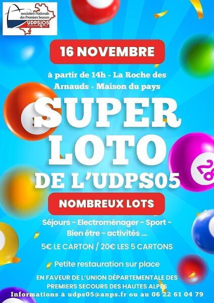 Loto de l'union départementale des premiers secours des Hautes Alpes